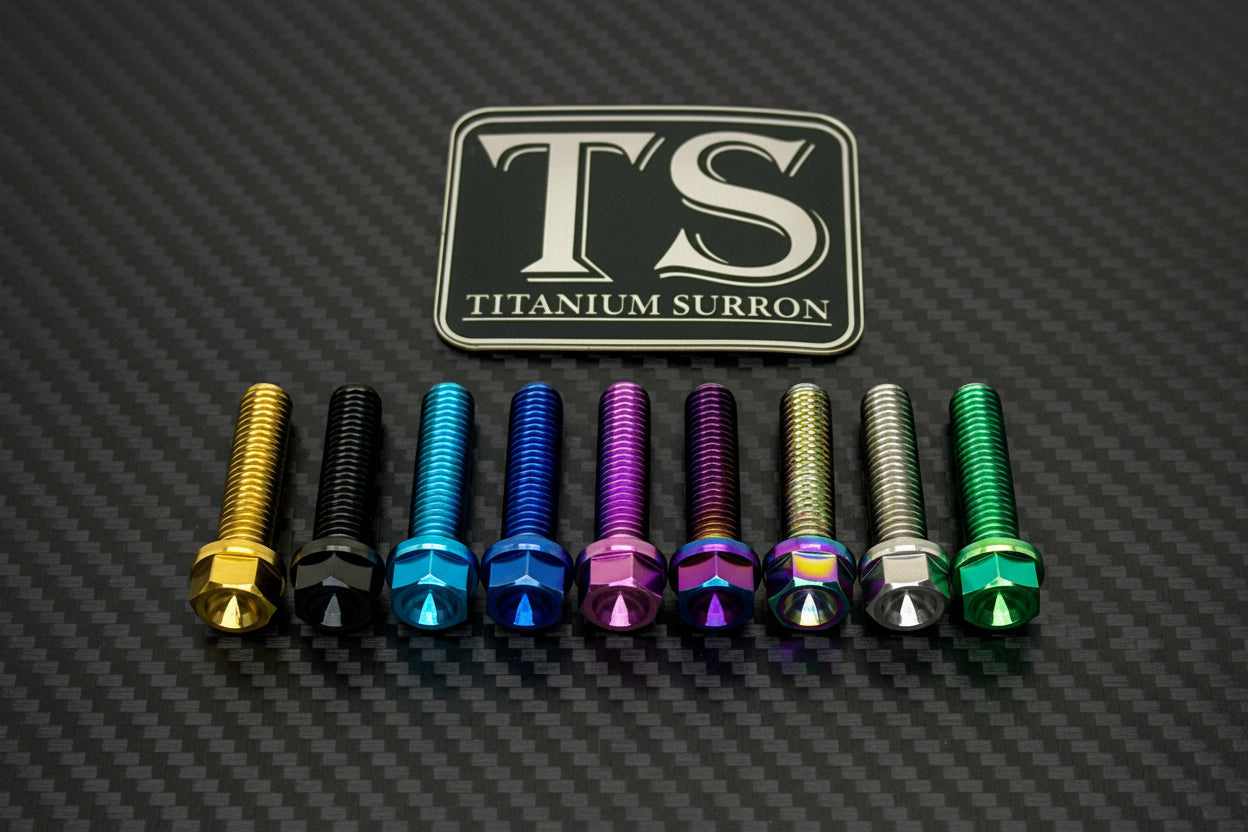 Titanium M6x1.0x25mm Hex Flange Bolt — Grade 5 Aerospace (DIN 6921)