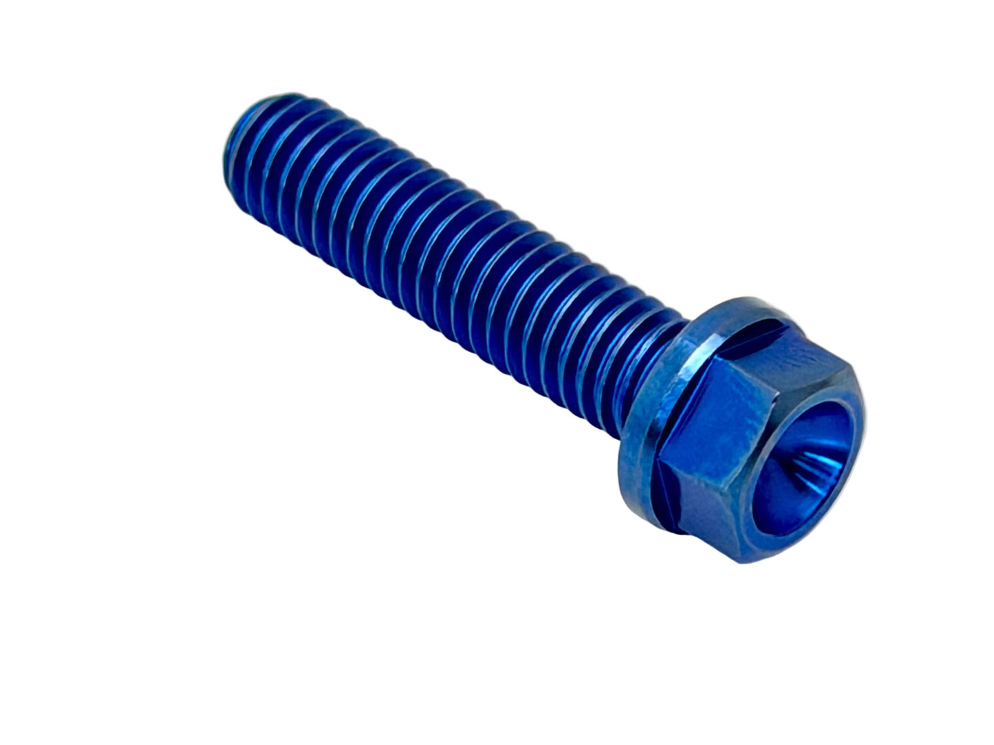 Titanium M6x1.0x25mm Hex Flange Bolt — Grade 5 Aerospace (DIN 6921)