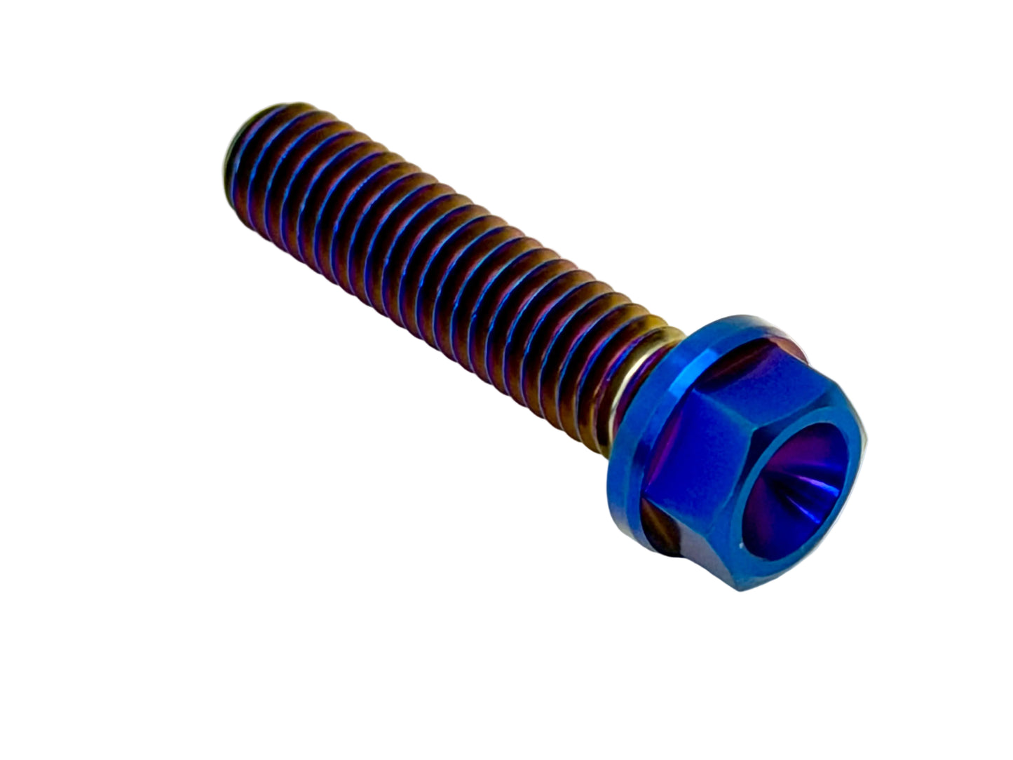 Titanium M6x1.0x25mm Hex Flange Bolt — Grade 5 Aerospace (DIN 6921)