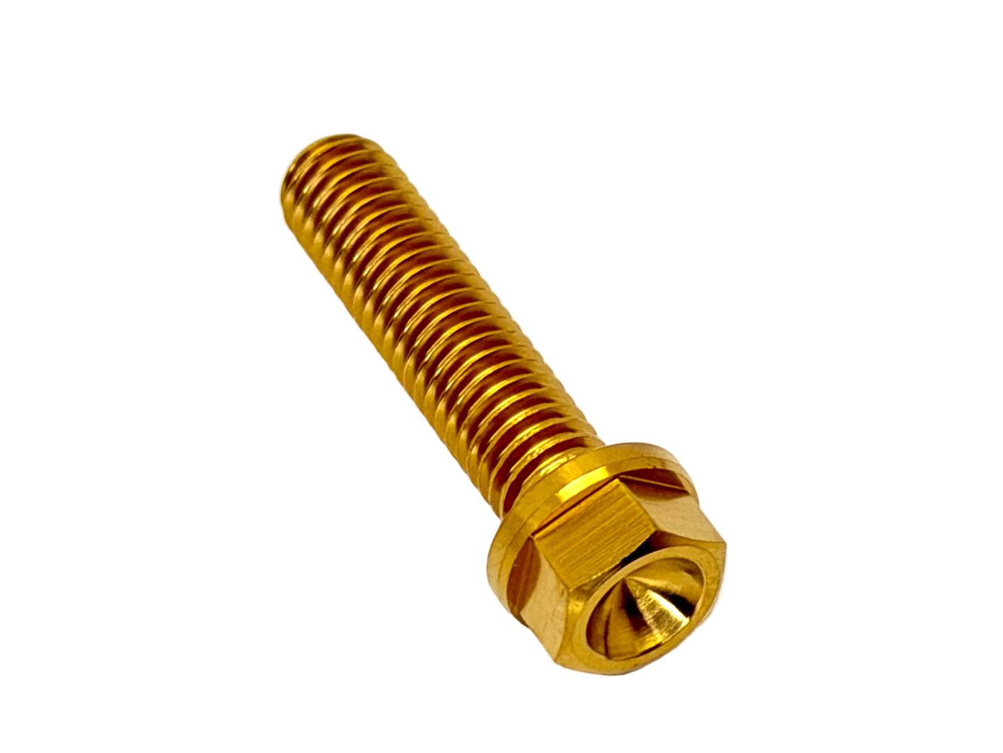 Titanium M6x1.0x25mm Hex Flange Bolt — Grade 5 Aerospace (DIN 6921)