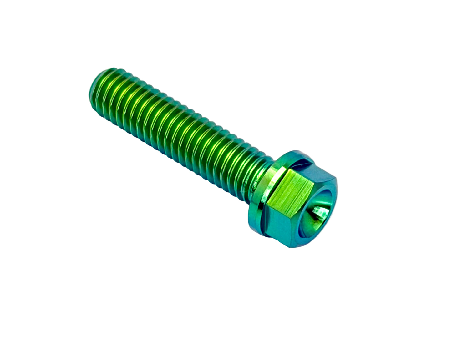 Titanium M6x1.0x25mm Hex Flange Bolt — Grade 5 Aerospace (DIN 6921)