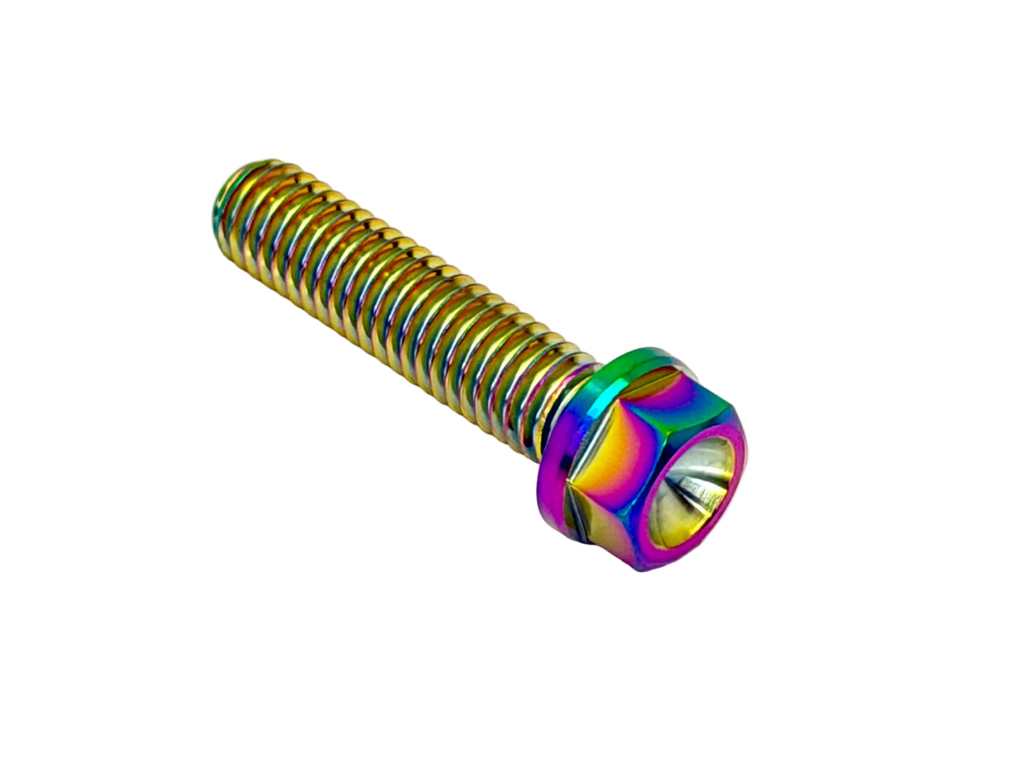 Titanium M6x1.0x25mm Hex Flange Bolt — Grade 5 Aerospace (DIN 6921)