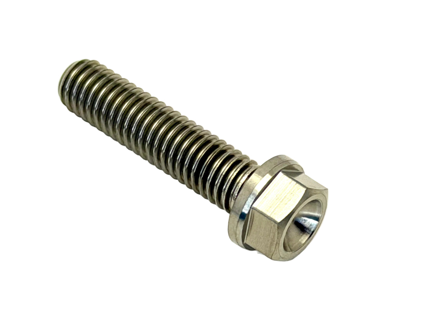 Titanium M6x1.0x25mm Hex Flange Bolt — Grade 5 Aerospace (DIN 6921)