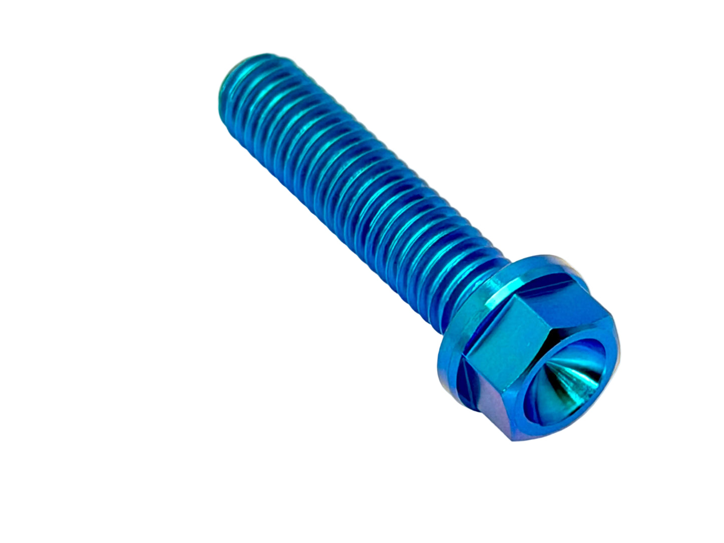 Titanium M6x1.0x25mm Hex Flange Bolt — Grade 5 Aerospace (DIN 6921)