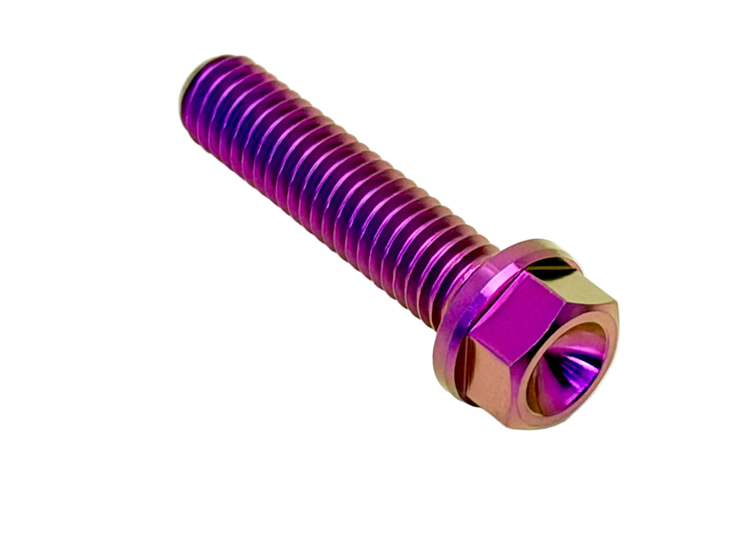 Titanium M6x1.0x25mm Hex Flange Bolt — Grade 5 Aerospace (DIN 6921)
