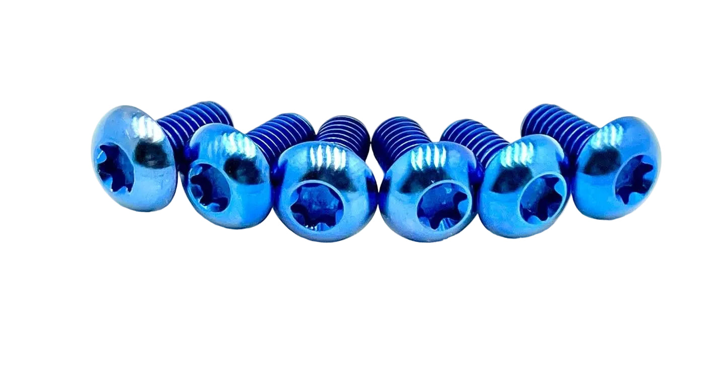 Blue Titanium bolts for plastic guards on FastAce, KKE, EXT, RFloXa, Altis Sigma OEM, Manitou Dorado forks