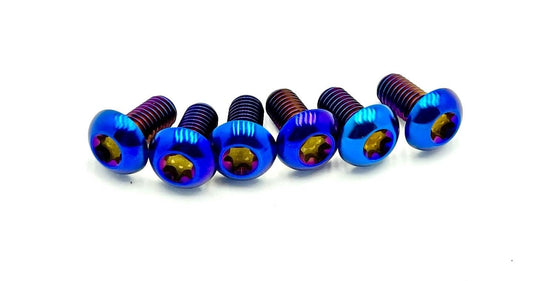 Burnt Blue Titanium bolts for plastic guards on FastAce, KKE, EXT, RFloXa, Altis Sigma OEM, Manitou Dorado forks