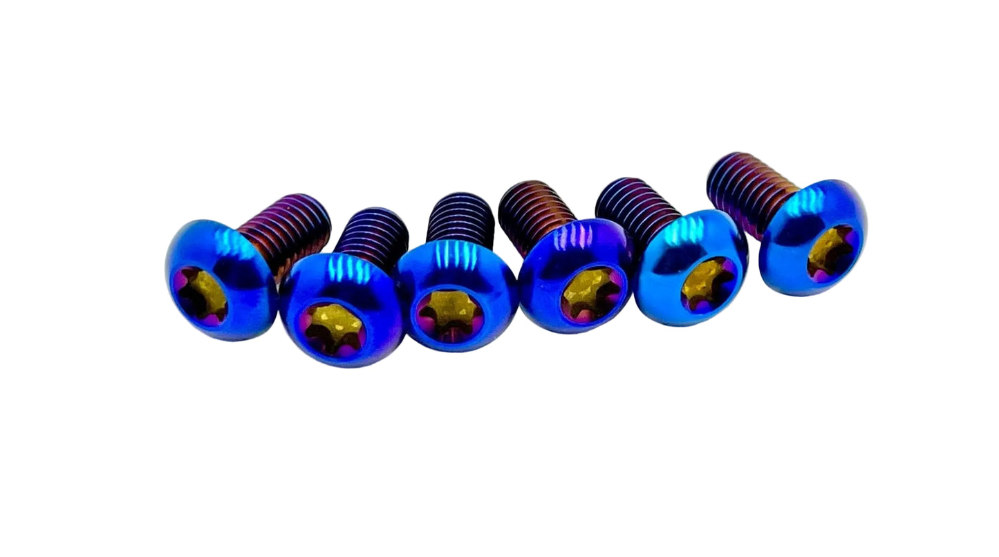 Burnt Blue Titanium bolts for plastic guards on FastAce, KKE, EXT, RFloXa, Altis Sigma OEM, Manitou Dorado forks