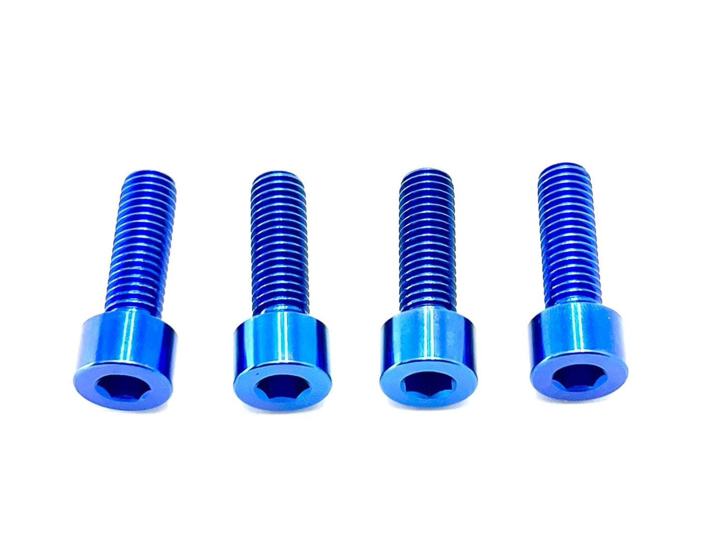 Titanium subframe bolts for e-moto in blue