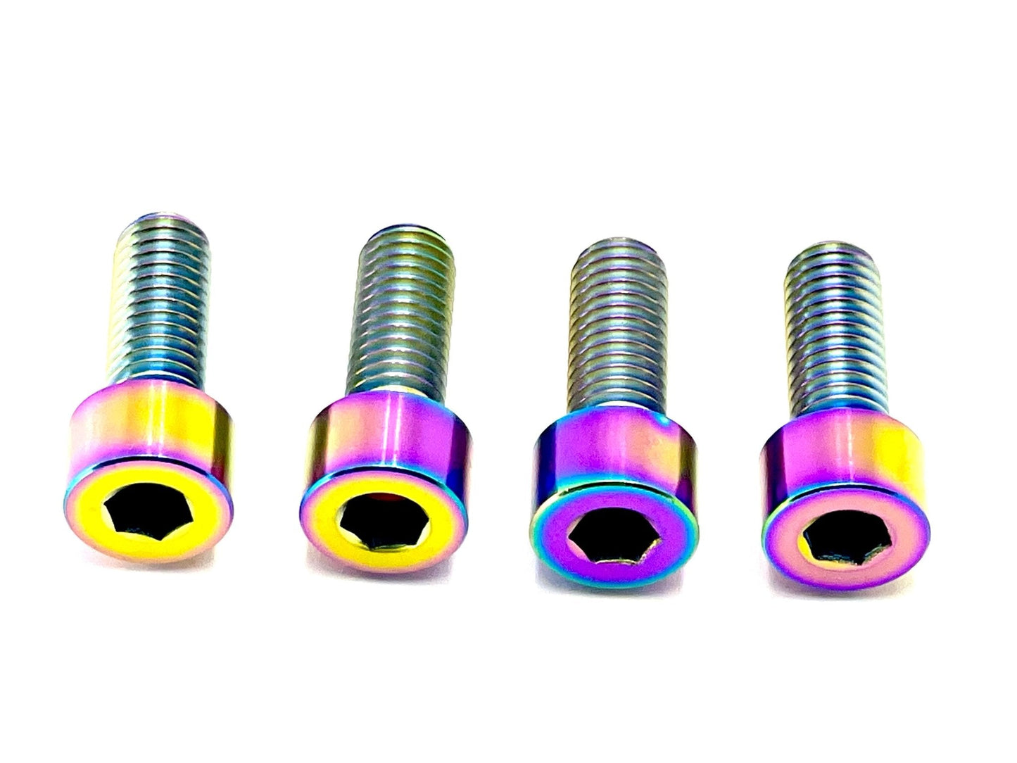 Titanium subframe bolts for e-moto in rainbow