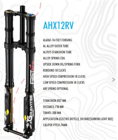 AHX12RV (3.0) FastAce Fork for E - Moto. Surron, E - Ride Pro, Talaria