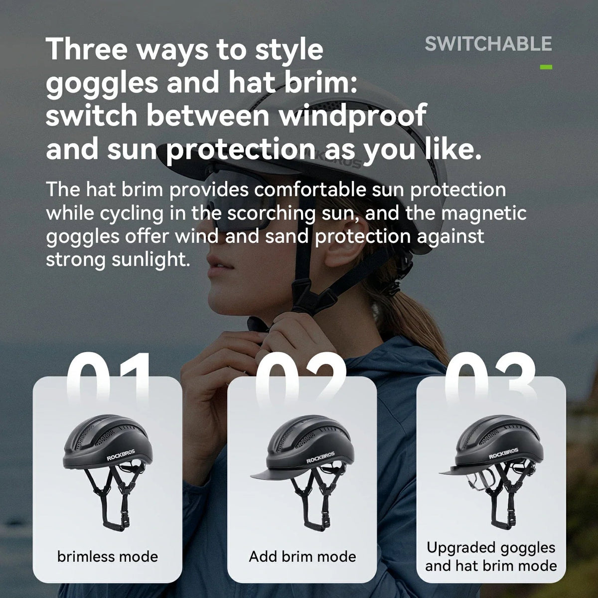 Bike Cycling Helmet with Magnetic Visor