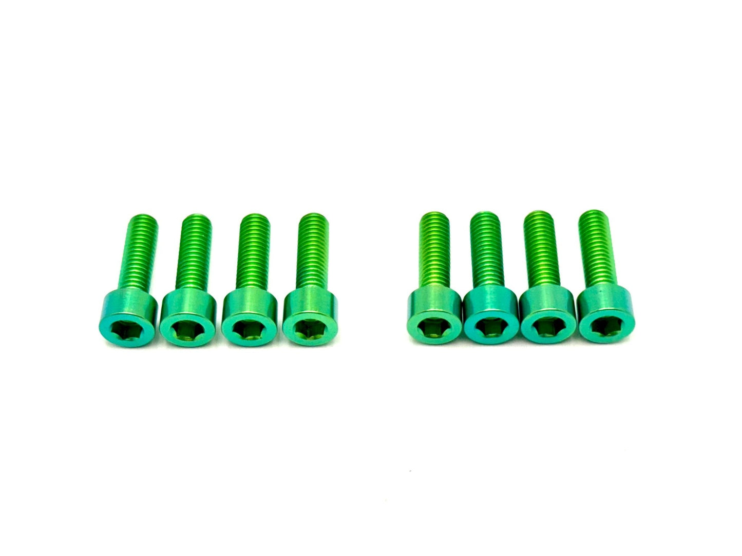 Anodized titanium direct mount stem bolts (M6x20mm). Custom for the Surron, Talaria, Segway, 79 Bike, Rerode in green.