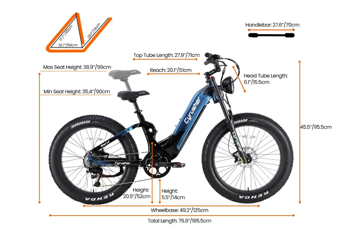 Cyrusher Trax 2.0 Step-Thru Full-Suspension E-Bike view 20