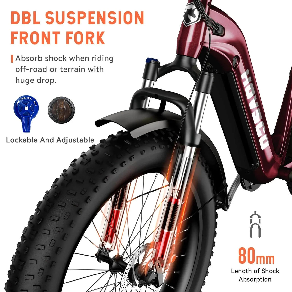 HOVSCO HovAlpha 26" Step-Thru Fat Tire Ebike