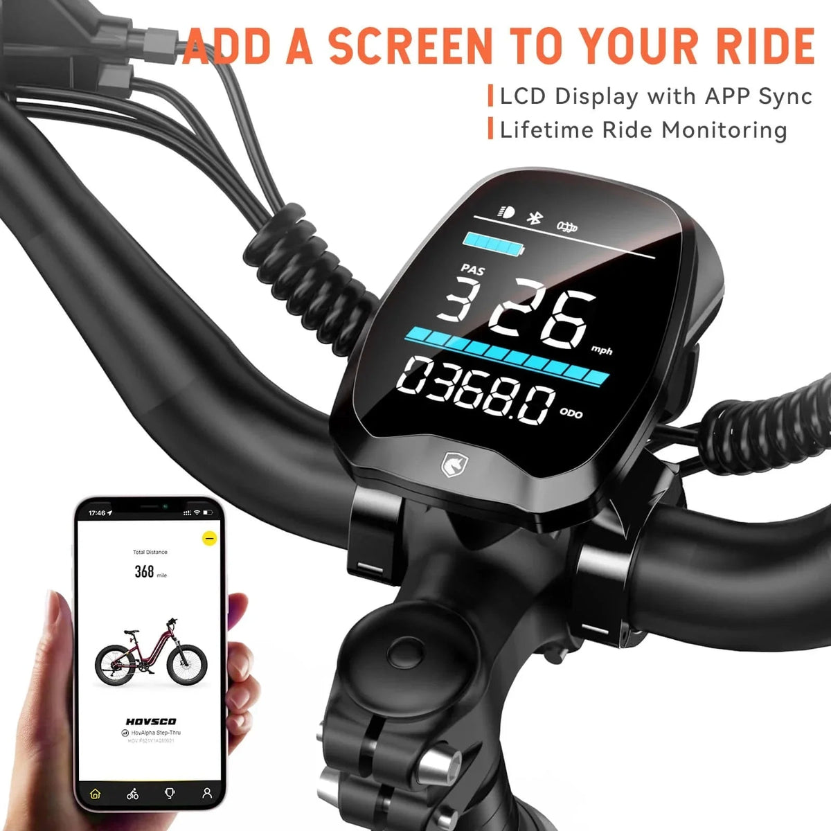 HOVSCO HovAlpha 26" Step-Thru Fat Tire Ebike