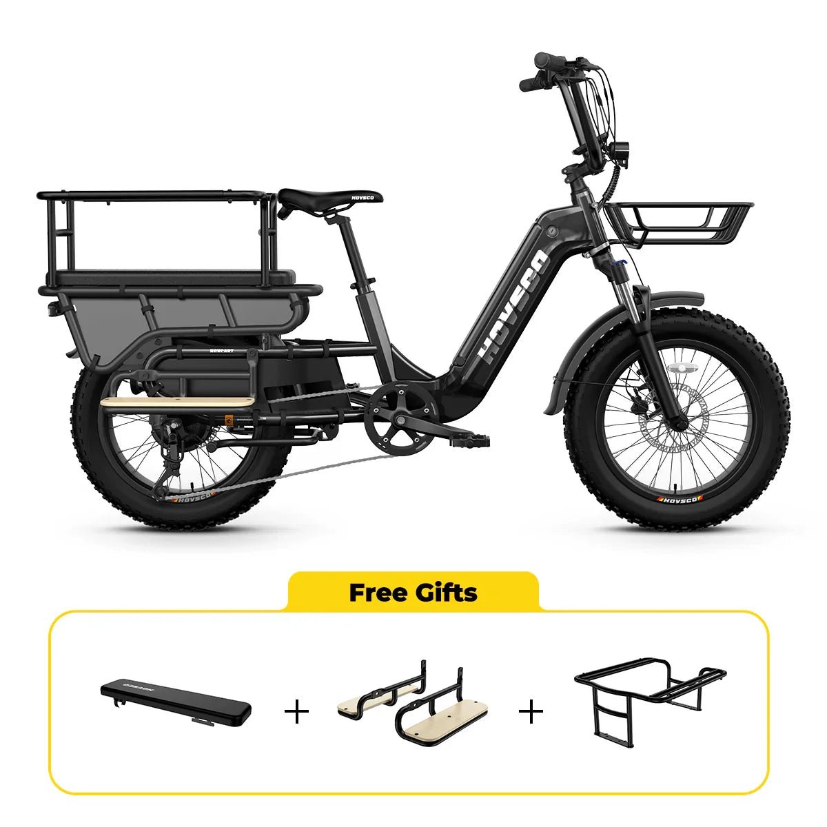 HOVSCO HovCart 20“ Step-Thru Electric Fat Tire Cargo Bike