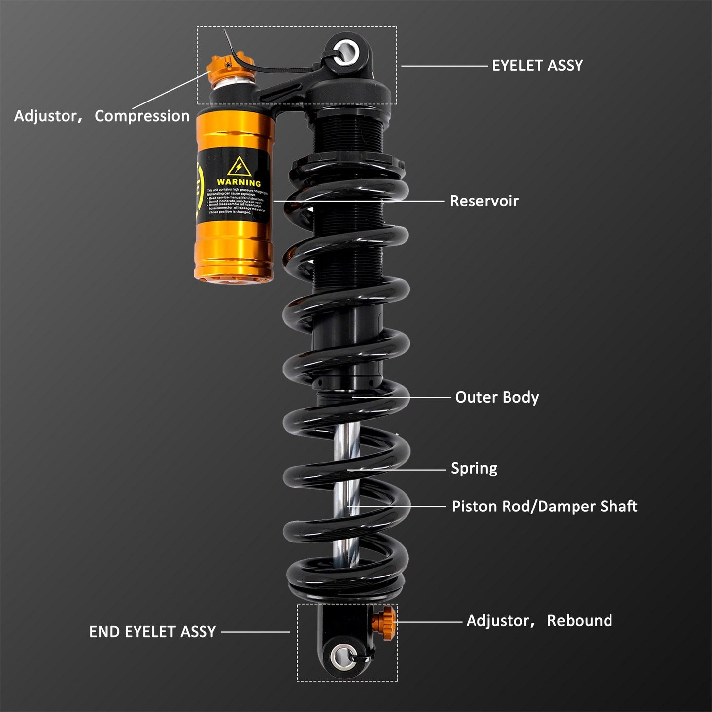 KKE Brand - new Modified Rear Suspension Shock for Surron Light Bee - X 2019 - 2024