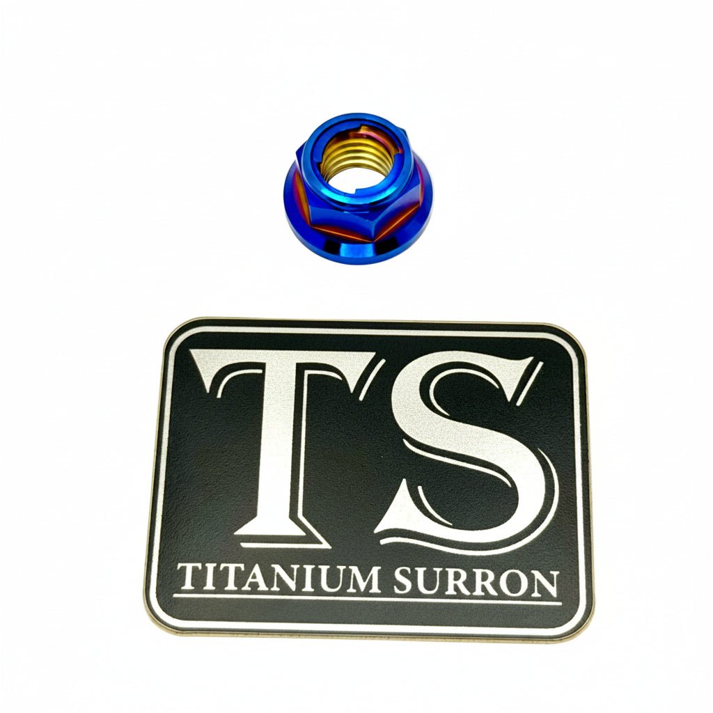 M10x1.5mm Titanium Grade 5 6AL-4V DIN 6923 Locking Flange Nut (Aerospace Grade)