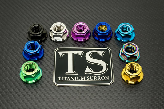 M10x1.5mm Titanium Grade 5 6AL-4V DIN 6923 Locking Flange Nut (Aerospace Grade)