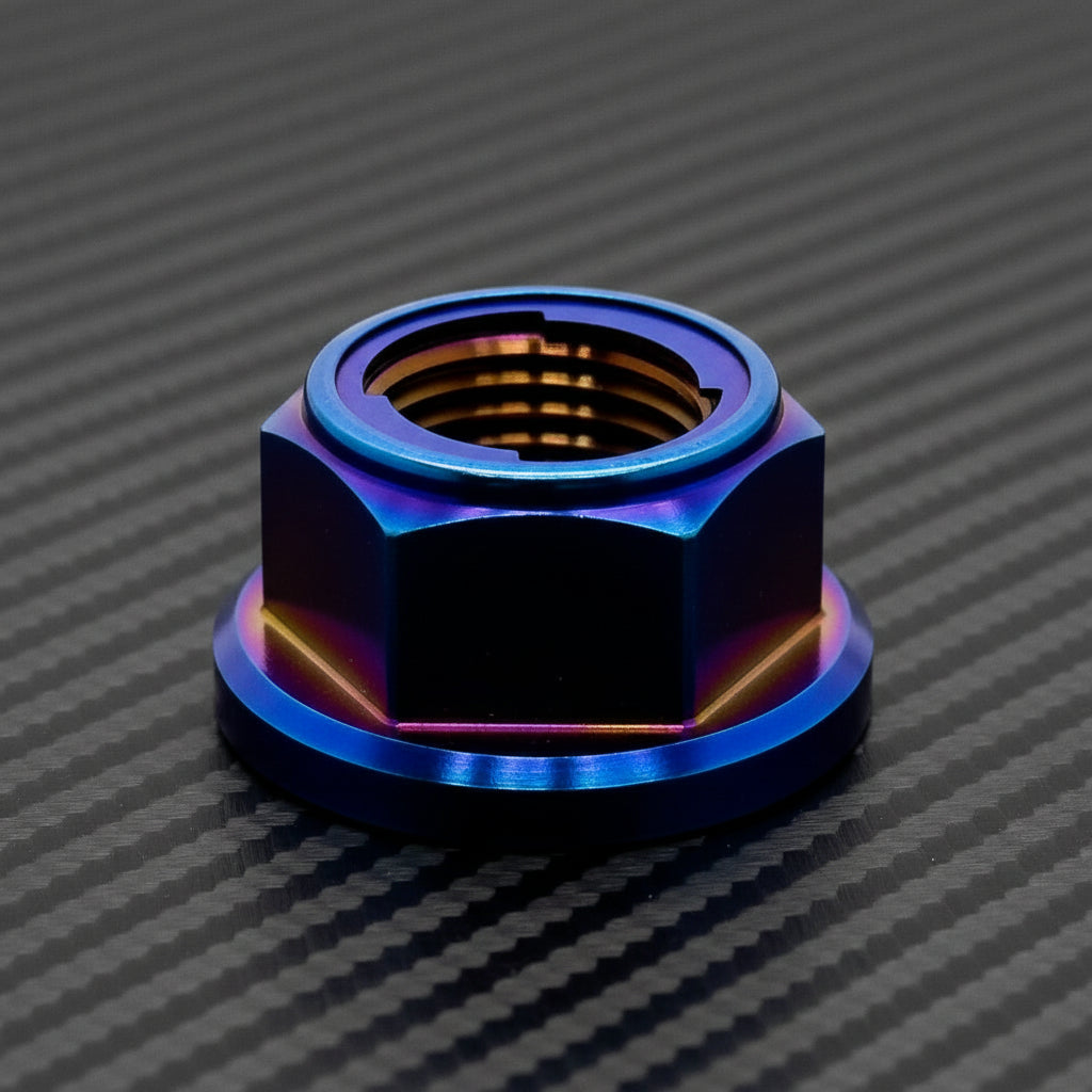 M12 Titanium Grade 5 6AL-4V DIN 6923 Locking Flange Nut (11mm Height) (Aerospace Grade)