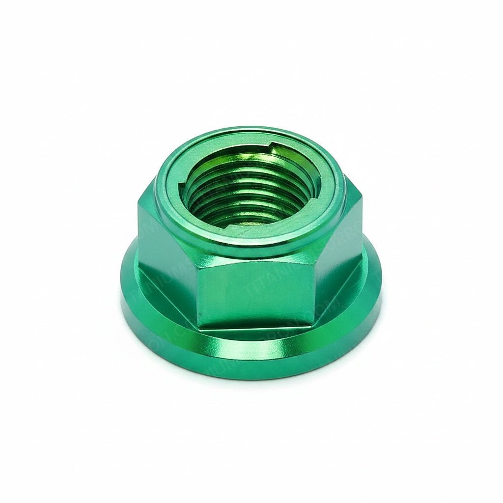 M12 Titanium Grade 5 6AL-4V DIN 6923 Locking Flange Nut (11mm Height) (Aerospace Grade)