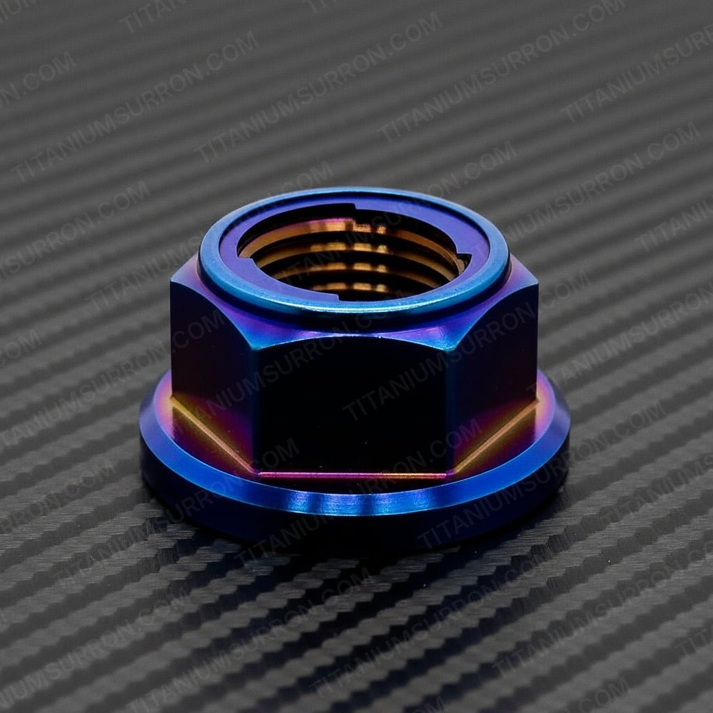 M12 Titanium Grade 5 6AL-4V DIN 6923 Locking Flange Nut (11mm Height) (Aerospace Grade)