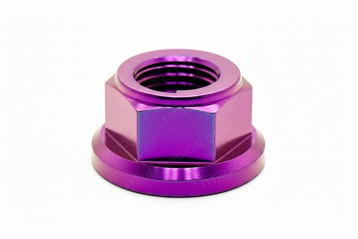 M12 Titanium Grade 5 6AL-4V DIN 6923 Locking Flange Nut (11mm Height) (Aerospace Grade)