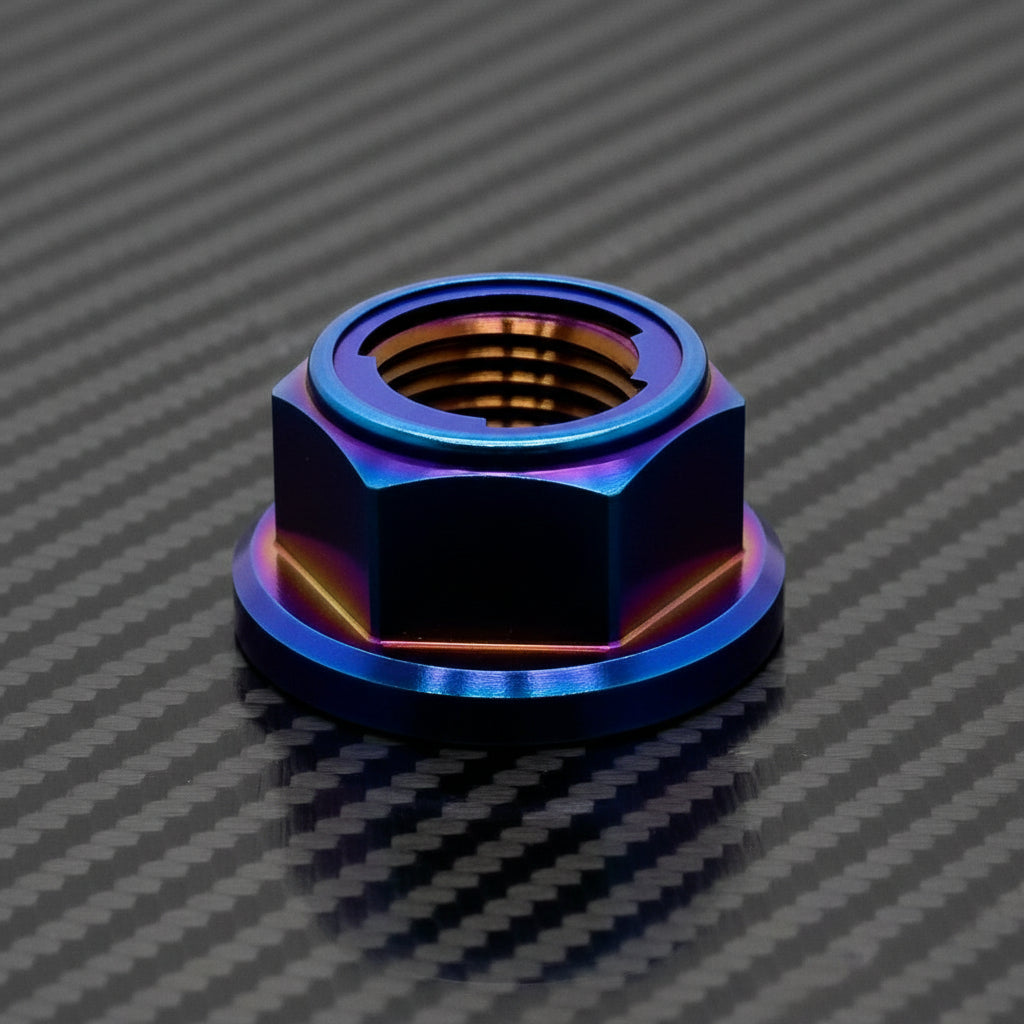 M12 Titanium Grade 5 6AL-4V DIN 6923 Locking Flange Nut (12.6mm height) (Aerospace Grade)