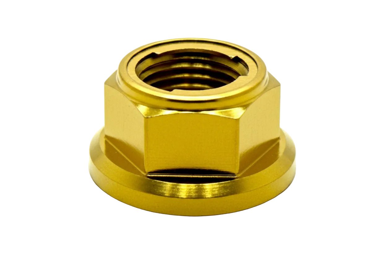 M12 Titanium Grade 5 6AL-4V DIN 6923 Locking Flange Nut Left Hand Thread (Aerospace Grade)
