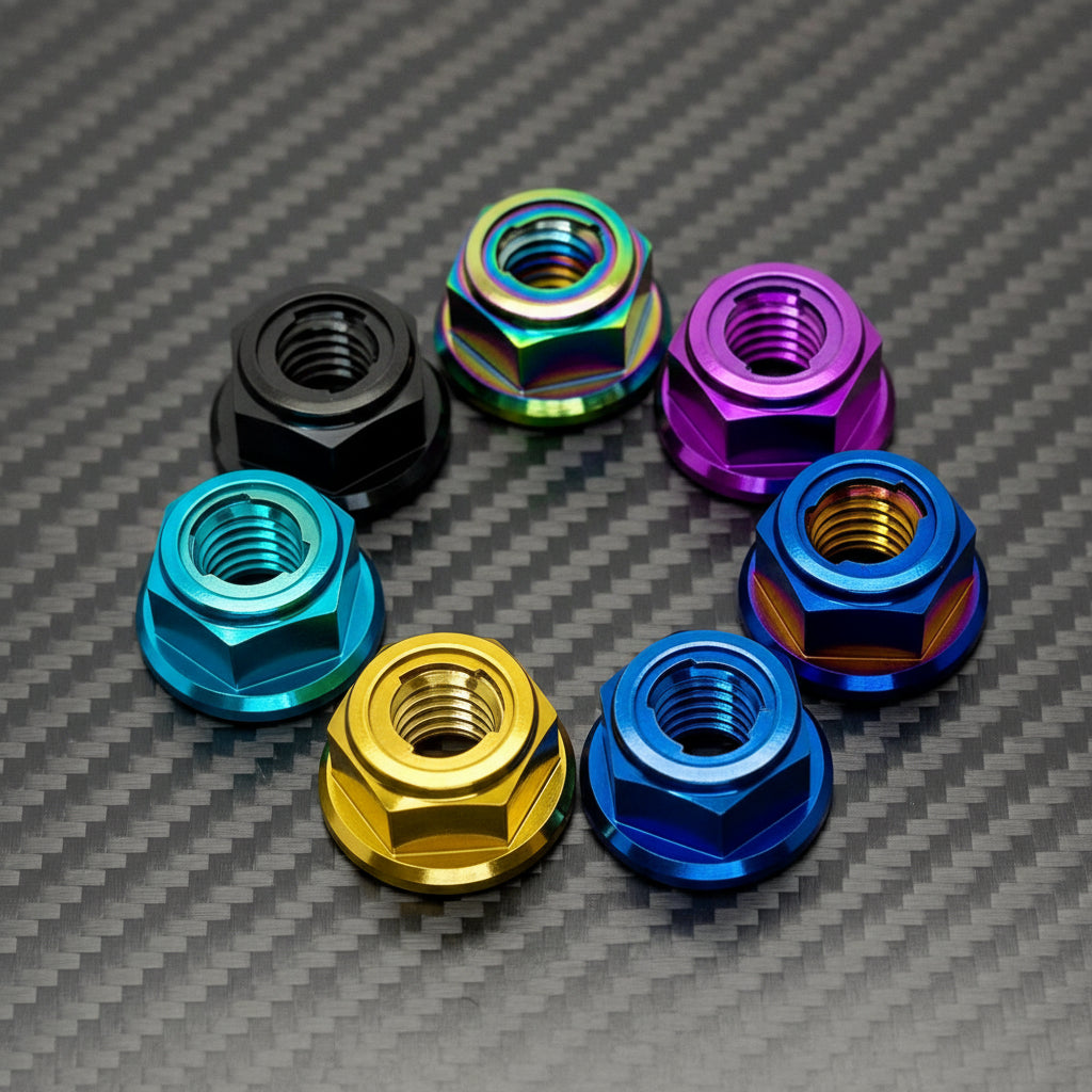 M6 Titanium Grade 5 6AL-4V DIN 6923 Locking Flange Nut (Aerospace Grade)