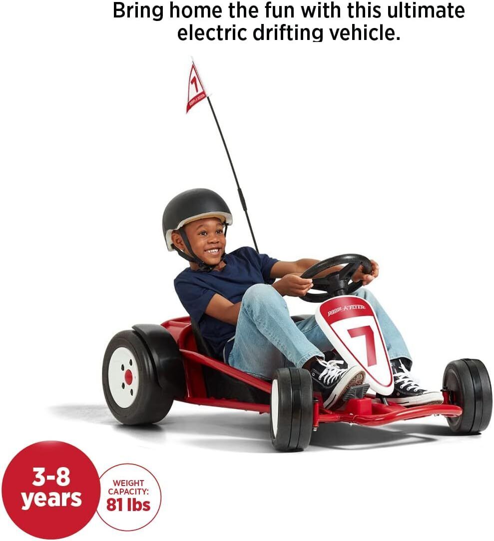 Red 24 Volt Outdoor Go-Kart for Kids Ages 3-8: The Perfect Ride-On Toy!
