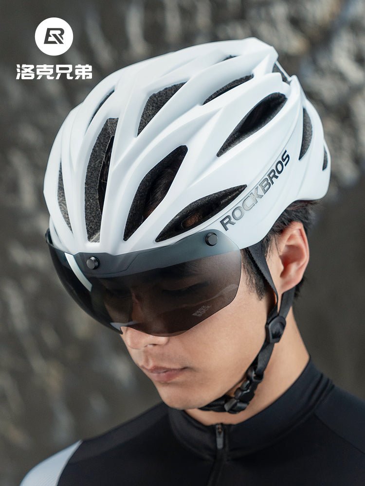 ROCKBROS Trail Helmet with Magnetic Goggles, Ionic+? Technology, and Adjustable Fit