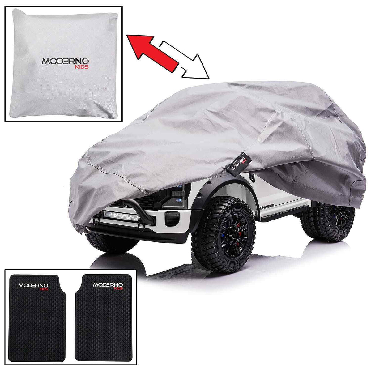 24V 2 Seater Ford F450 Exclusive Edition Children's Ride-On Truck, Illuminated with Remote Control - Crimson