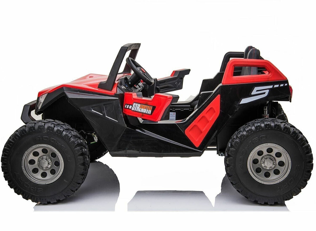 Red 24V Kids Ride-On Car 4×4 UTV Buggy with Remote Control and Bluetooth Connectivity