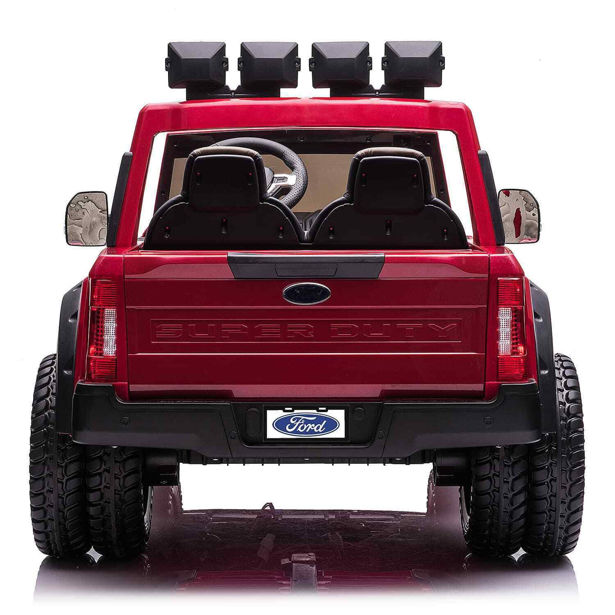 24V 2 Seater Ford F450 Exclusive Edition Children's Ride-On Truck, Illuminated with Remote Control - Crimson