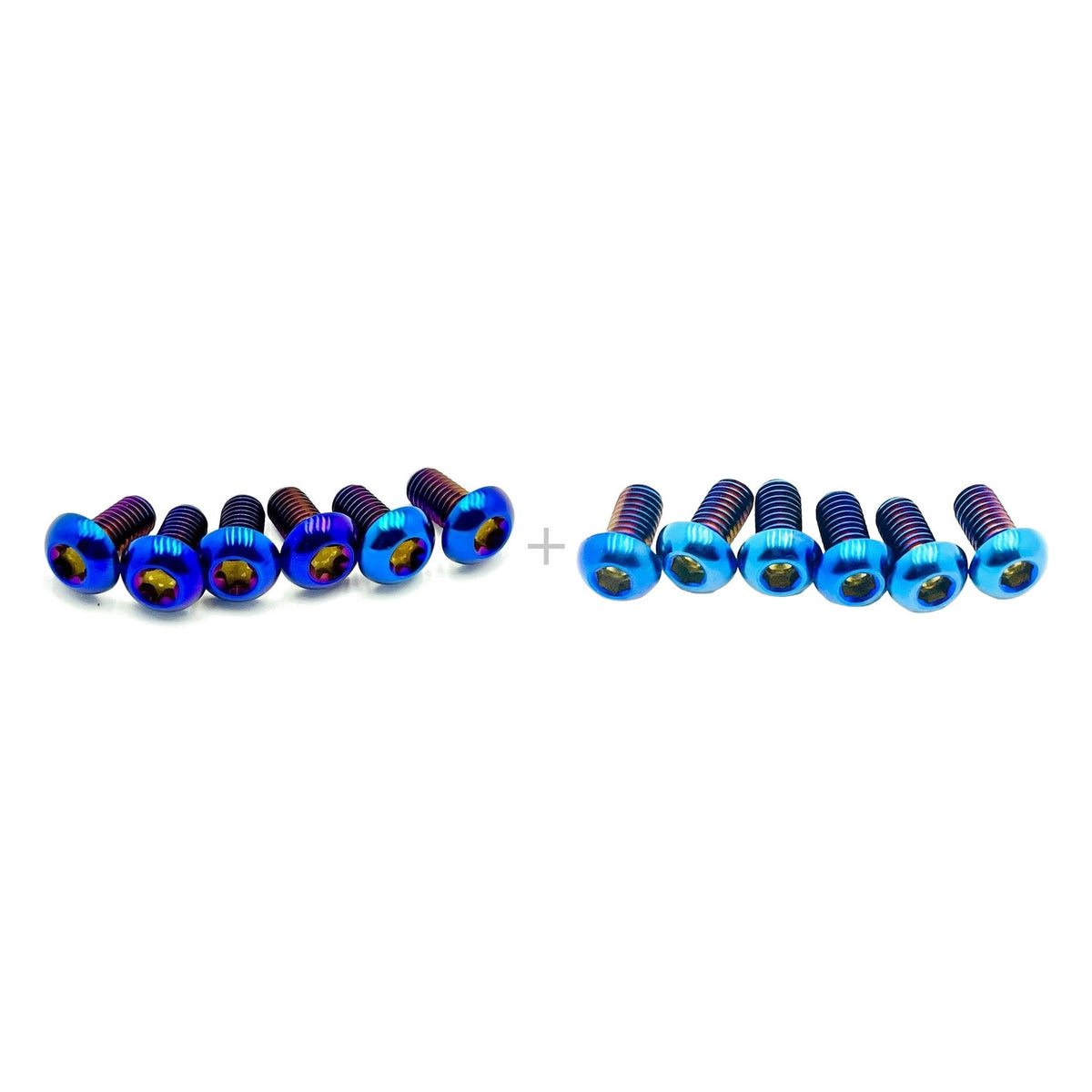 Titanium front and rear brake rotor bolt kit for light e-moto with front boost spacer, M5x16mm front and standard rear titanium rotor bolts