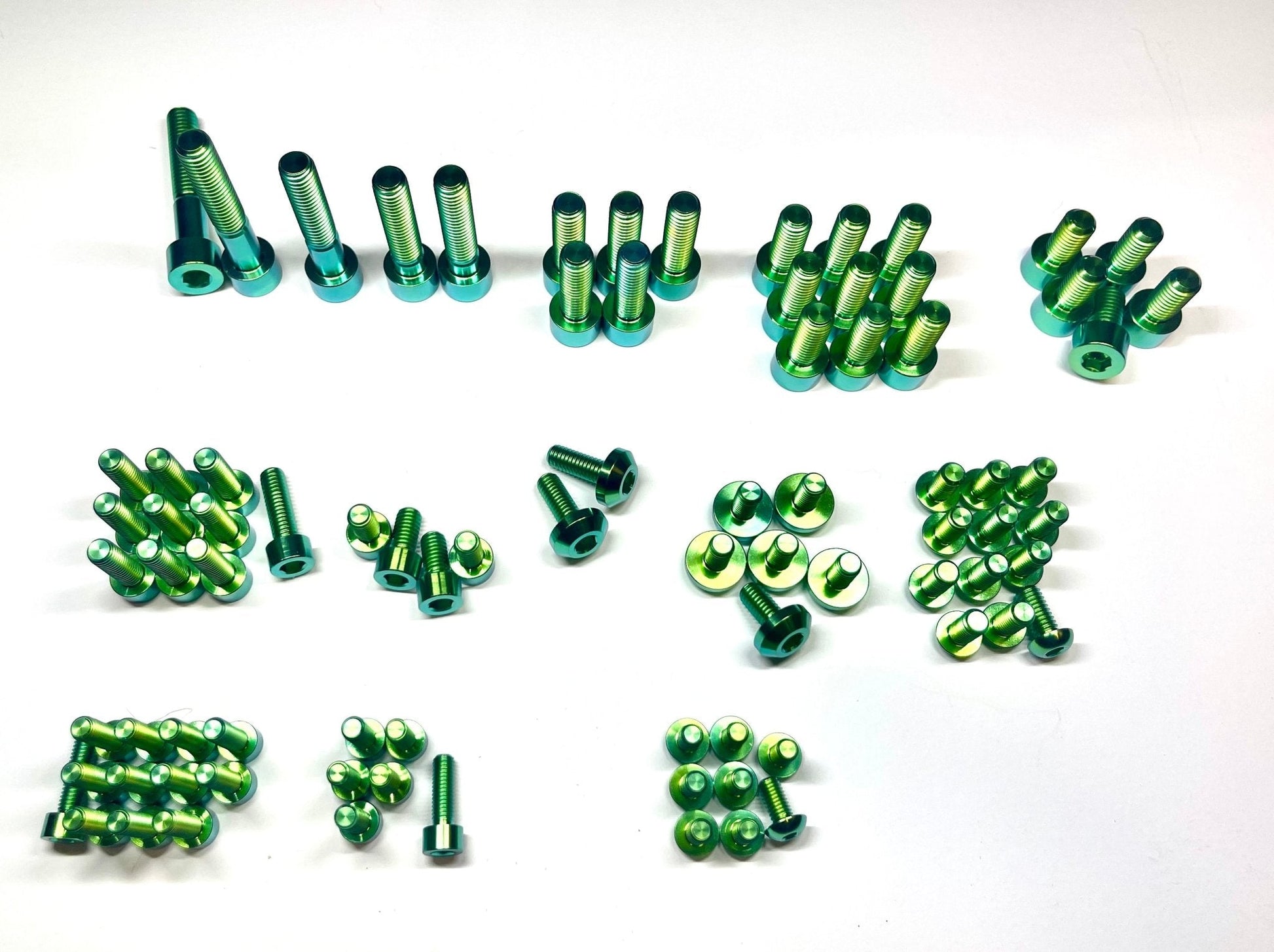 Green Full Body Bolt Kits for the Surron light Bee and Segway X160 and X260