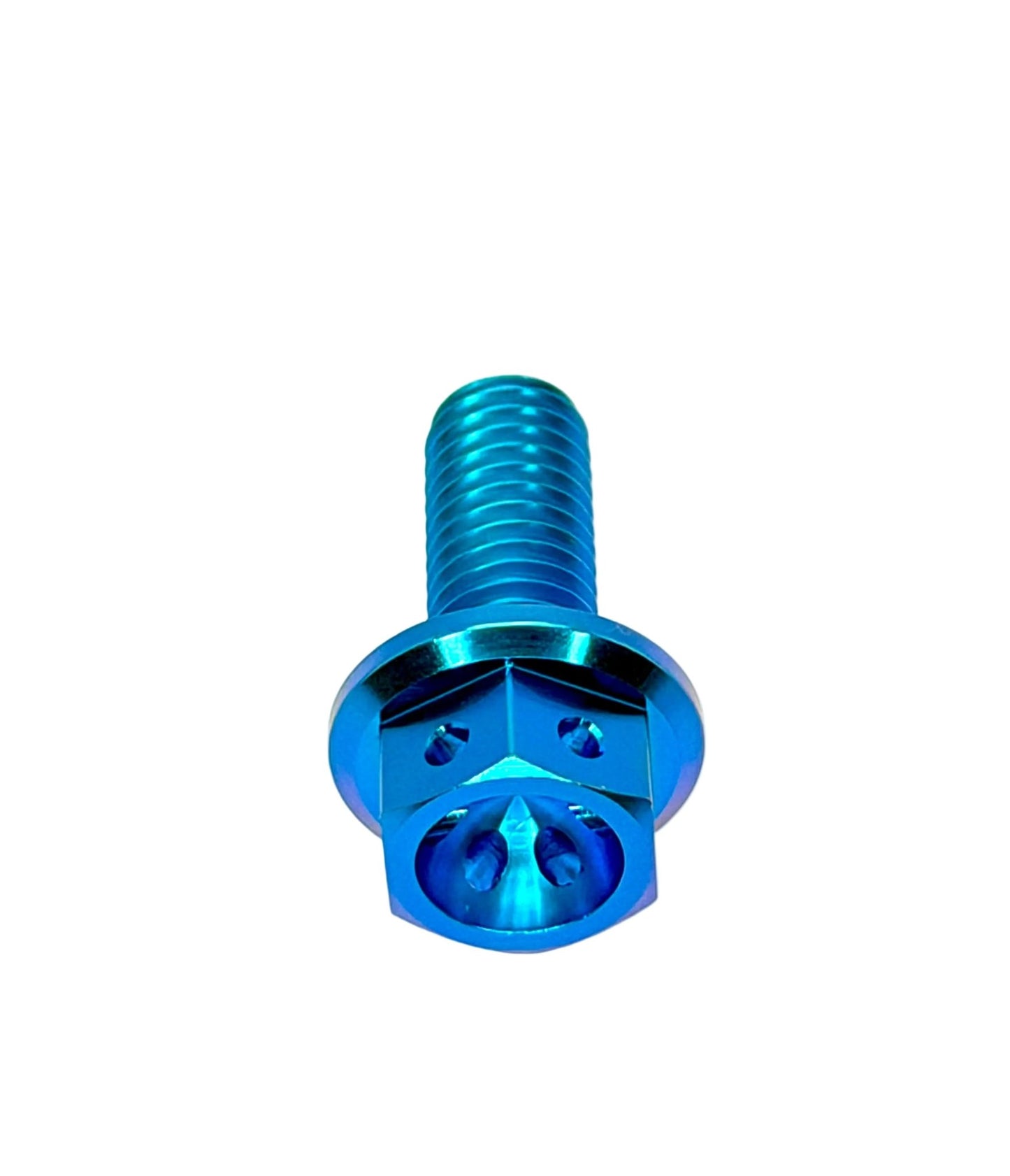 Titanium M8x1.25x20mm Hex Flange Bolt Drilled Head (Aerospace Grade)