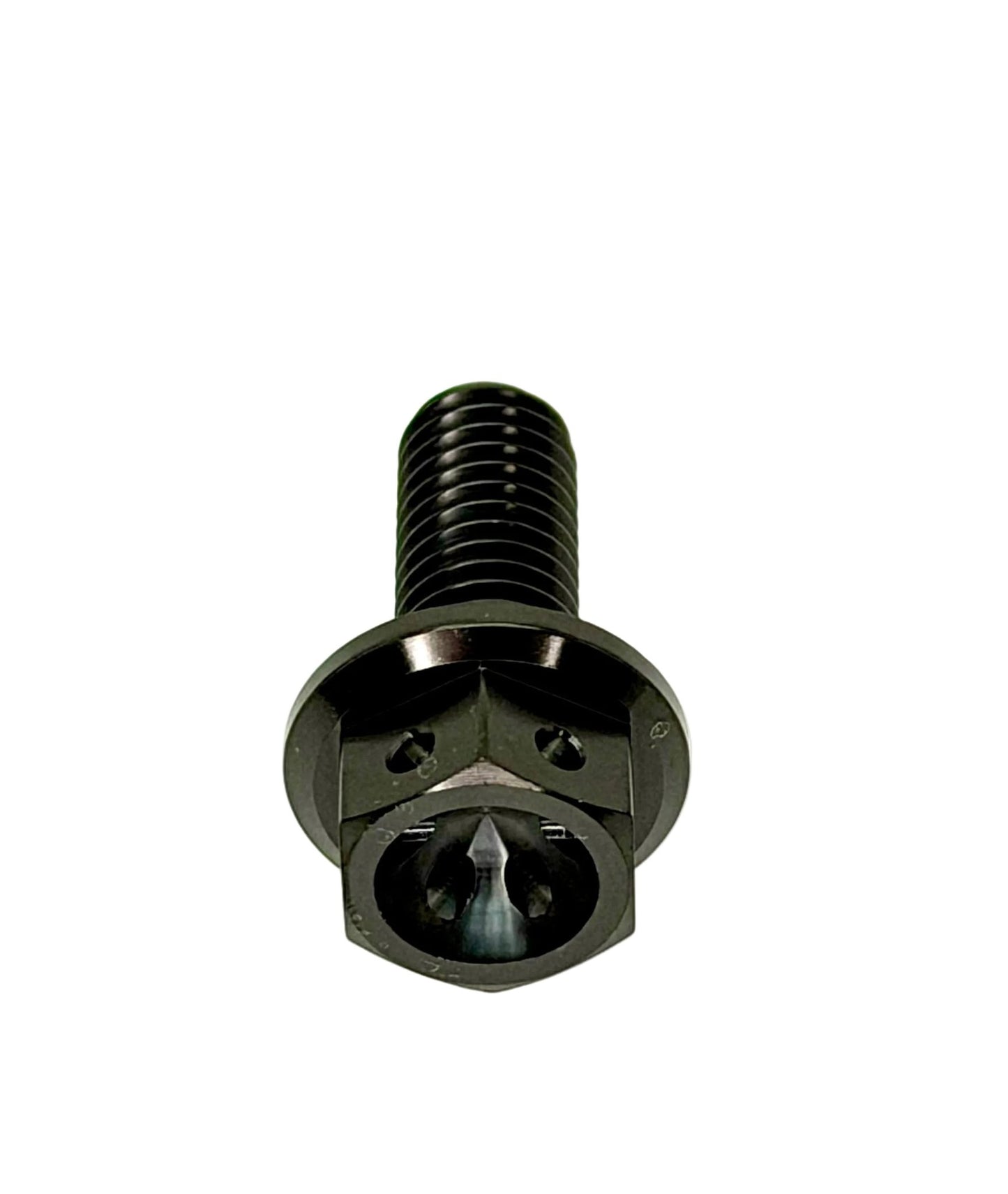 Titanium M8x1.25x20mm Hex Flange Bolt Drilled Head (Aerospace Grade)