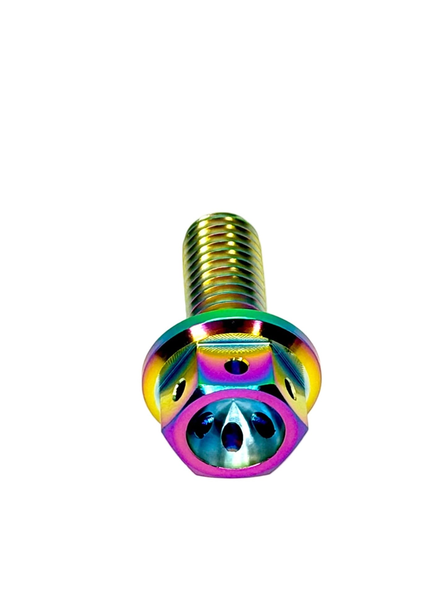 Titanium M8x1.25x20mm Hex Flange Bolt Drilled Head (Aerospace Grade)