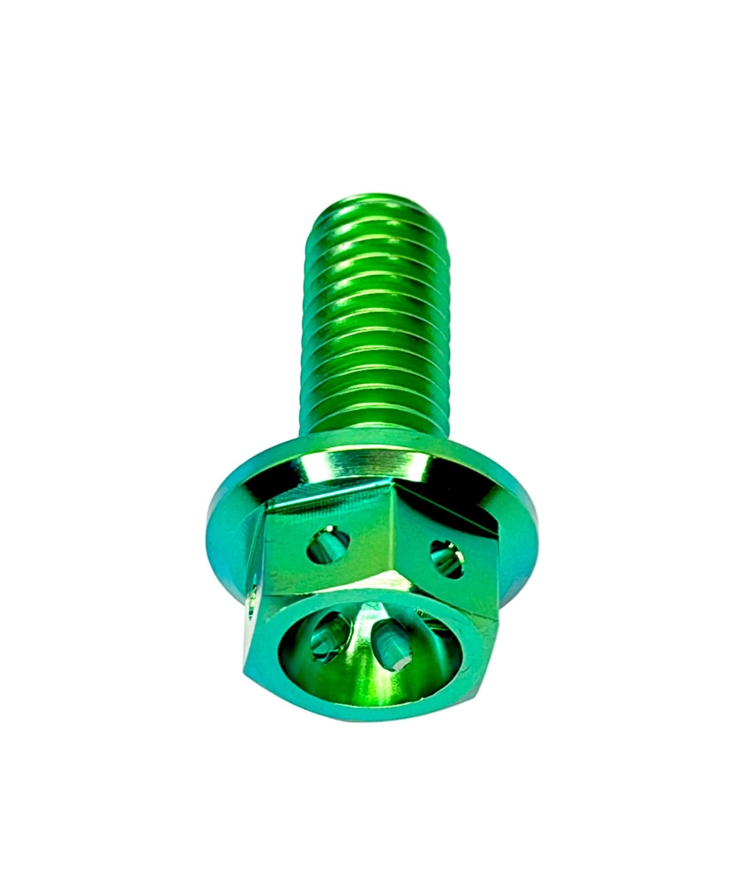 Titanium M8x1.25x20mm Hex Flange Bolt Drilled Head (Aerospace Grade)