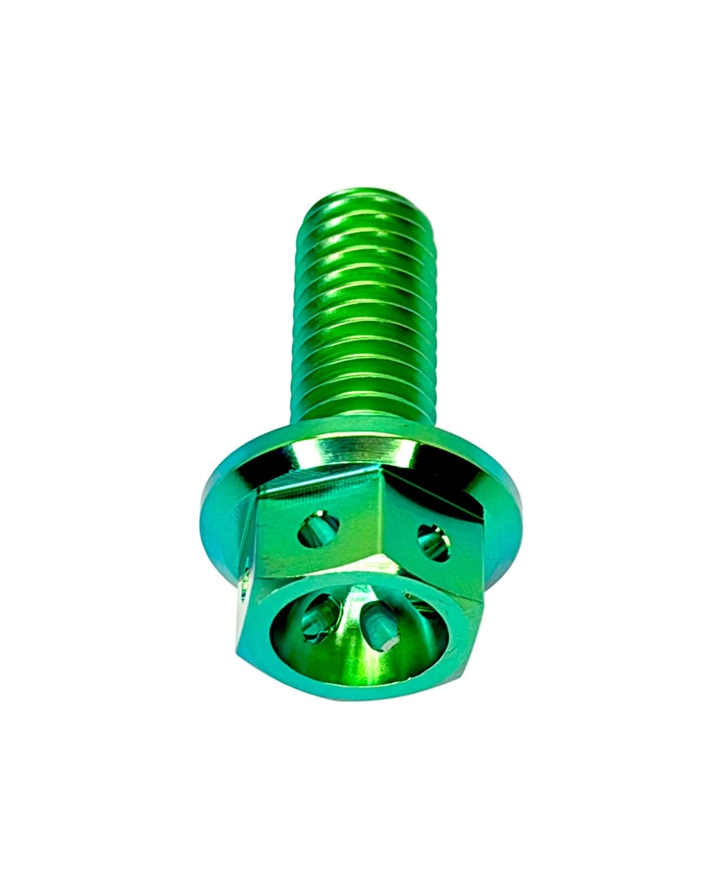 Titanium M8x1.25x20mm Hex Flange Bolt Drilled Head (Aerospace Grade)
