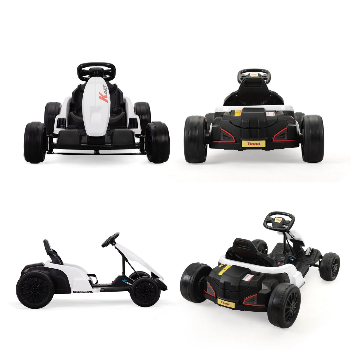 24V Electric Ride-On Go Kart for Kids Ages 4-16 with Drifting and Racing Features