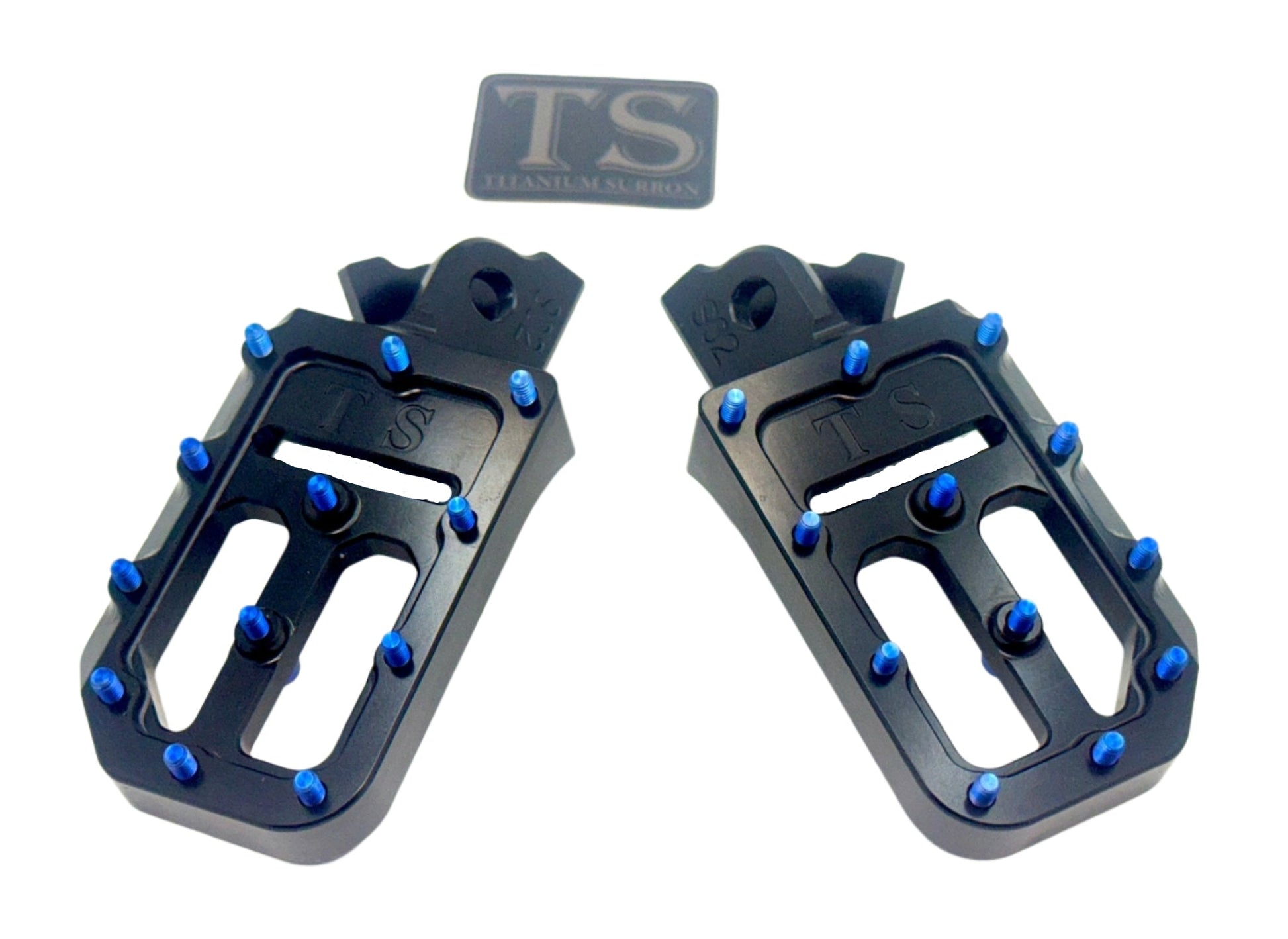 TS Custom Foot Pegs Featuring Titanium Grips for E - moto