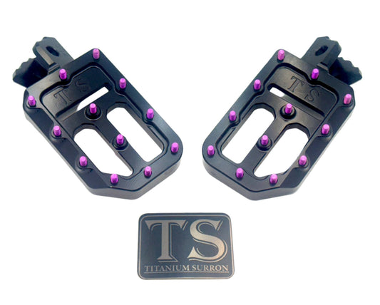 TS Custom Foot Pegs Featuring Titanium Grips for E - moto