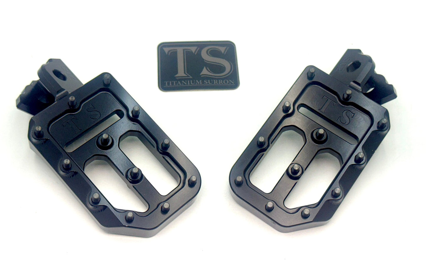 TS Custom Foot Pegs Featuring Titanium Grips for E - moto