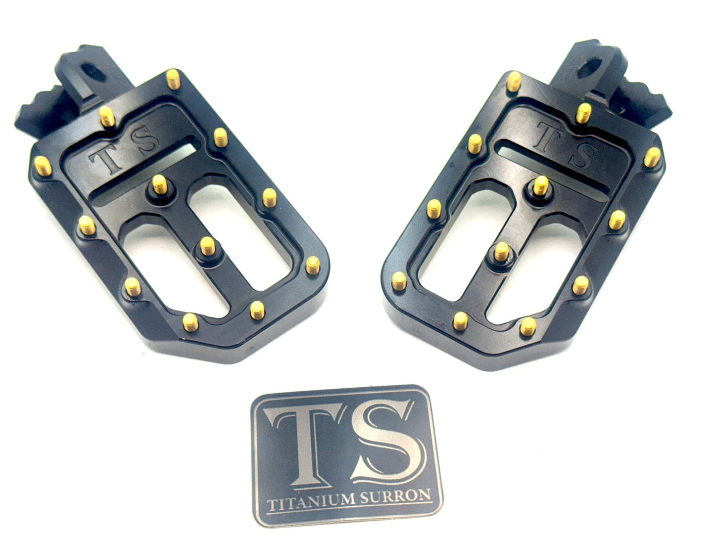 TS Custom Foot Pegs Featuring Titanium Grips for E - moto