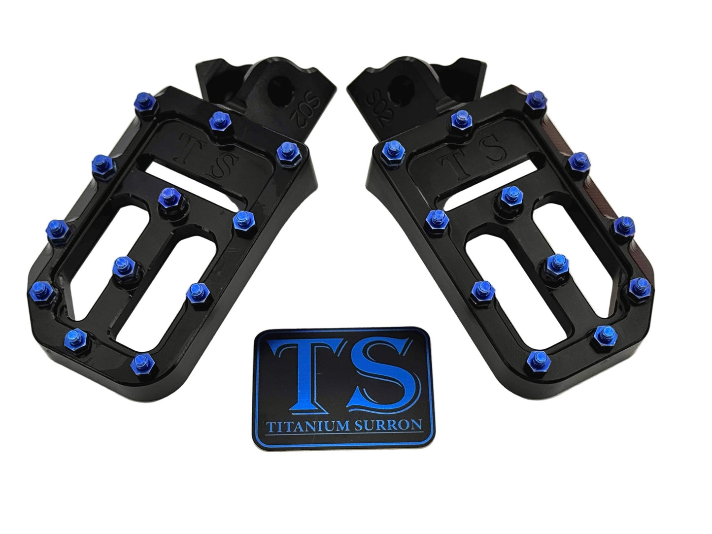 TS Foot Pegs W/ Titanium Grips for Most E - moto