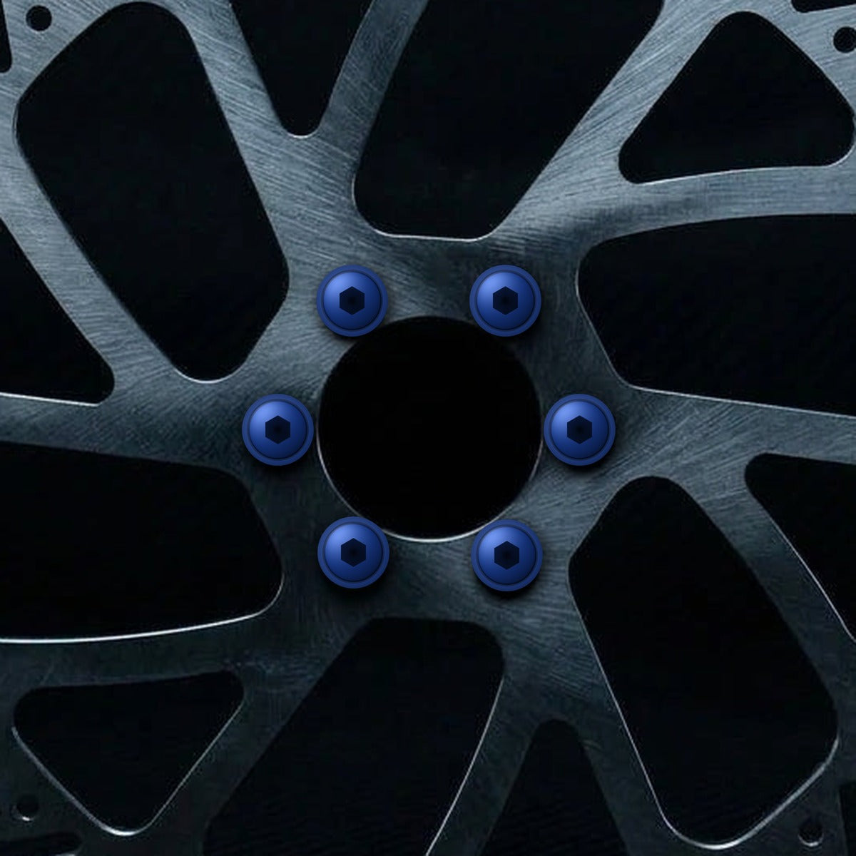 Ultra Bee 240mm rotor with Blue titanium rotor bolts installed